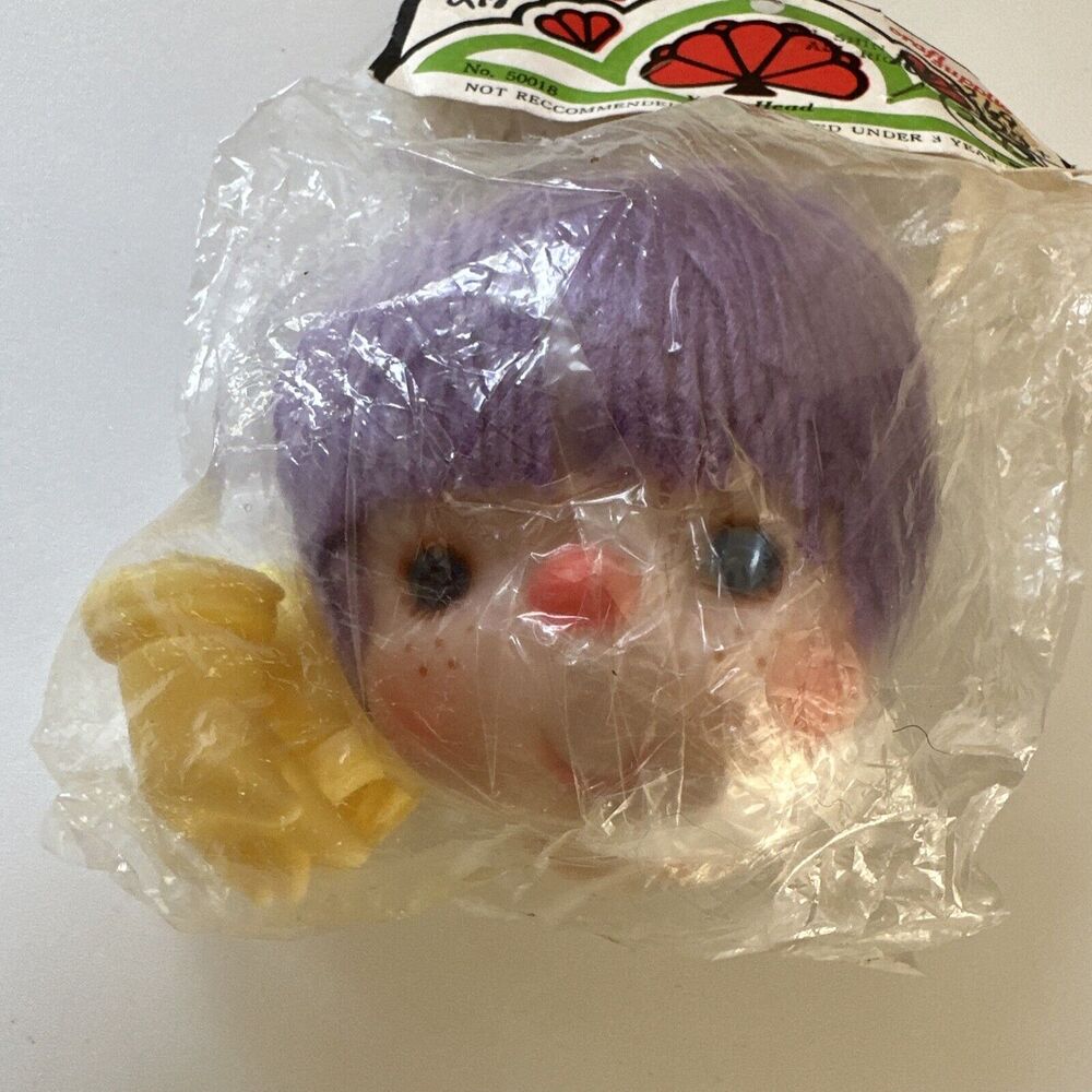 Vintage Darice Craft Supplies Large Doll Head With Hands #50018 Purple